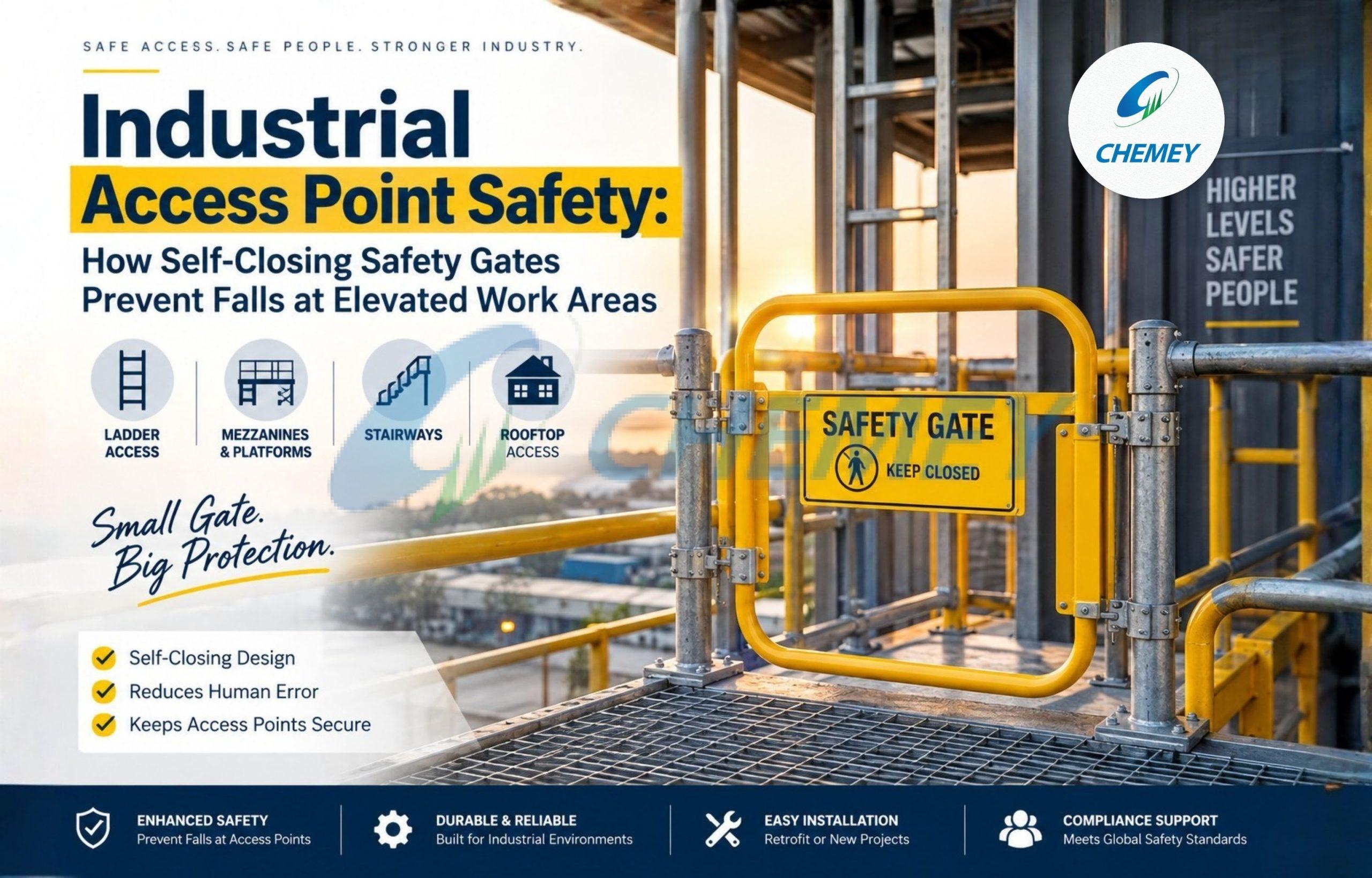 Industrial Access Point Safety: How Self-Closing Safety Gates Prevent Falls at Elevated Work Areas